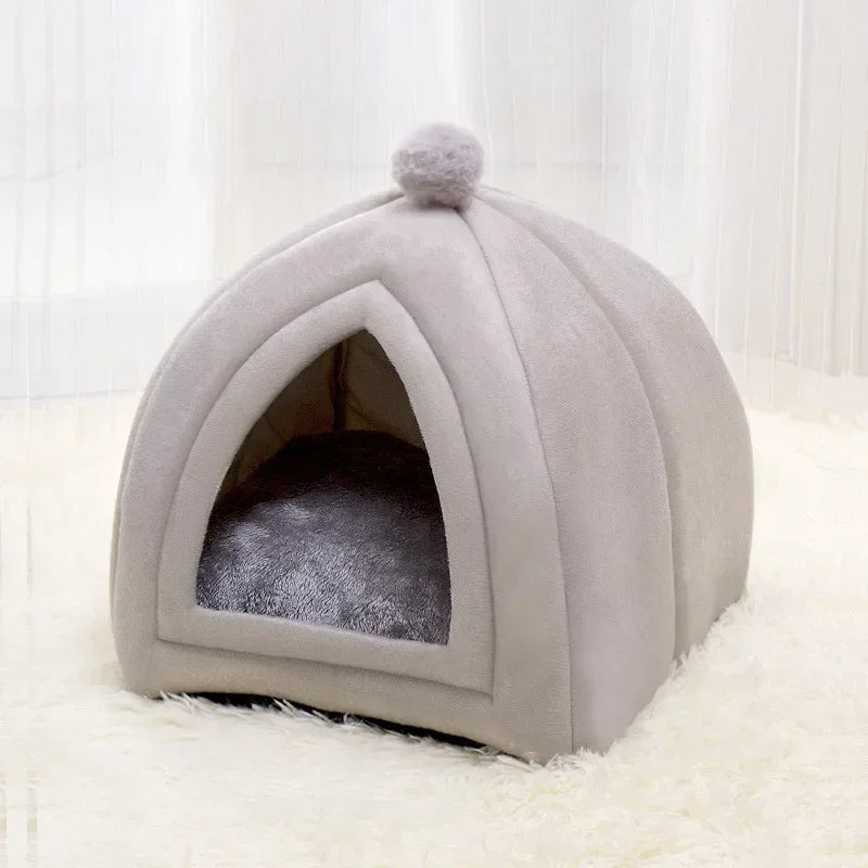 Cat Nest Autumn And Winter Warm Yurt Semi-closed Cute Cat Villa Dog Nest Can Be Opened And Washed Pet Nest