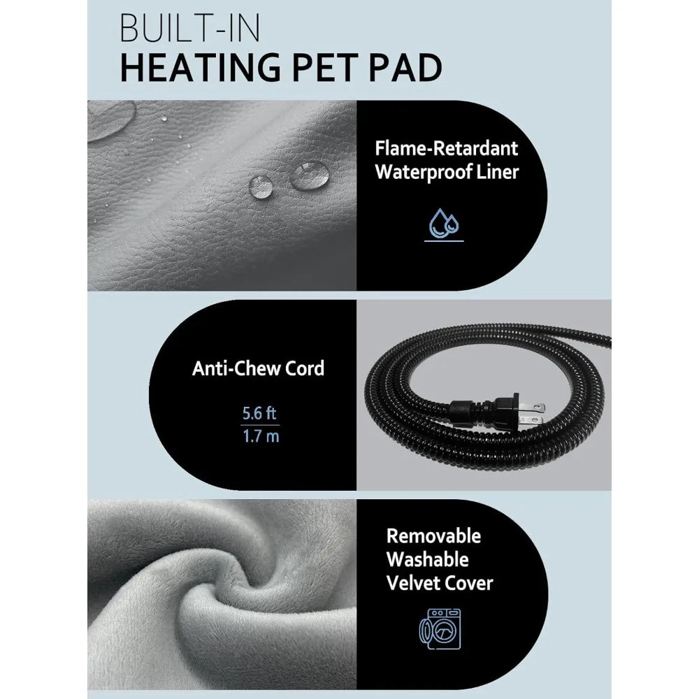 heated cat house for outside insulated in winter,fully waterproof,with adjustable awning,escape door,indoor outdoor cat shelter
