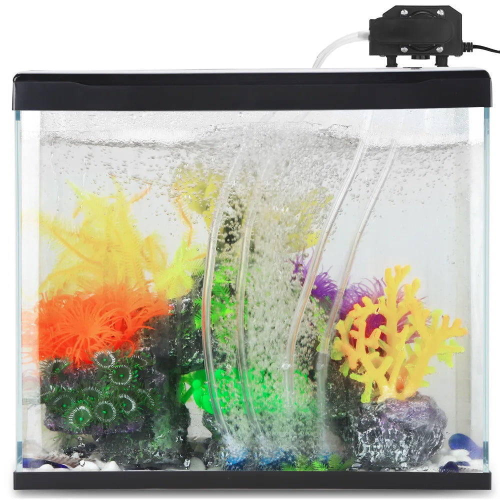 110V/220V Electromagnetic Air Pump Oxygen Pump Fish Tank Aquarium Aquaculture Oxygenator Aerator Compressor Air Pump 4 Way Parts