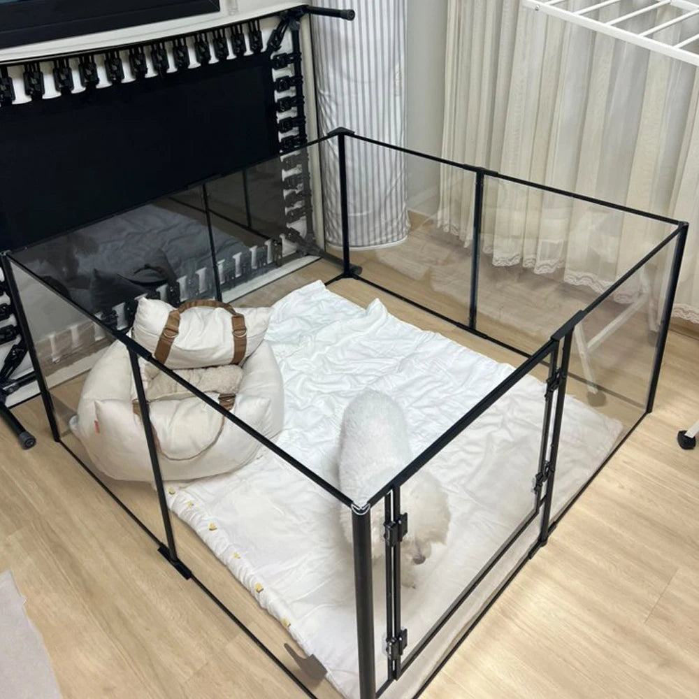 Large Acrylic Dog Playpen Enclosure Indoor Pet Cage Fence Cat Kitten Rabbit Bunny Hedgehog Pet Whelping Box Full Visibility