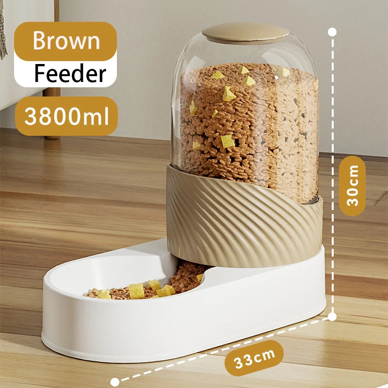2/3.8L Pet Automatic Feeder Cat Water Dispenser Dog Automatic Feeder Cat Dog Water Dispenser Pet Bowl Combination Pet Supplies