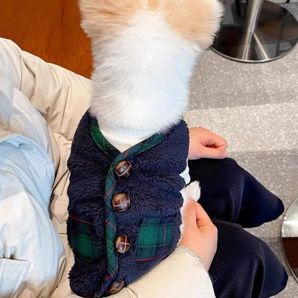 Winter Pet Dog Vest Coat with Scarf Chihuahua Jacket Christmas Costumes for Small Medium Dogs Puppy Fleece Clothes Pet Supplies