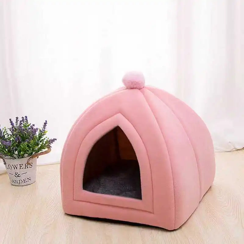 Cat Nest Autumn And Winter Warm Yurt Semi-closed Cute Cat Villa Dog Nest Can Be Opened And Washed Pet Nest