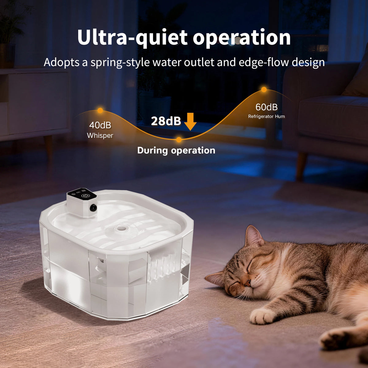 Wireless Cat Water Fountain 2200mAh Motion Sensor Auto Pet Water Dispenser Ultra Quiet Pump Filter USB Rechargeable Home Travel