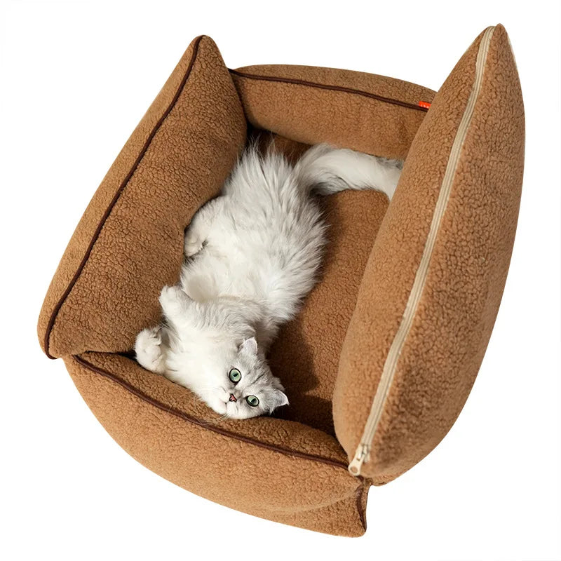All-Season Universal Kennels Winter Warm Pet Sofa For Dogs Cats Warm Cat Nest Dog Sleeping Mats Removable Washable Pet Supplies