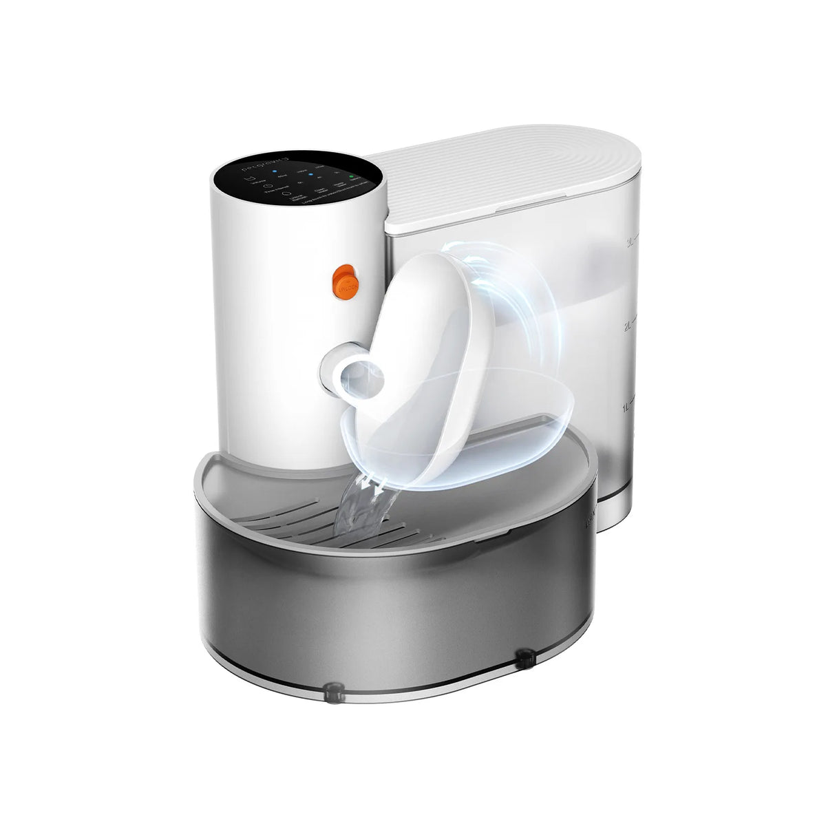 Smart tilt design, can separate clean and dirty water, and automatically pour water for cats and dogs pet drinking water
