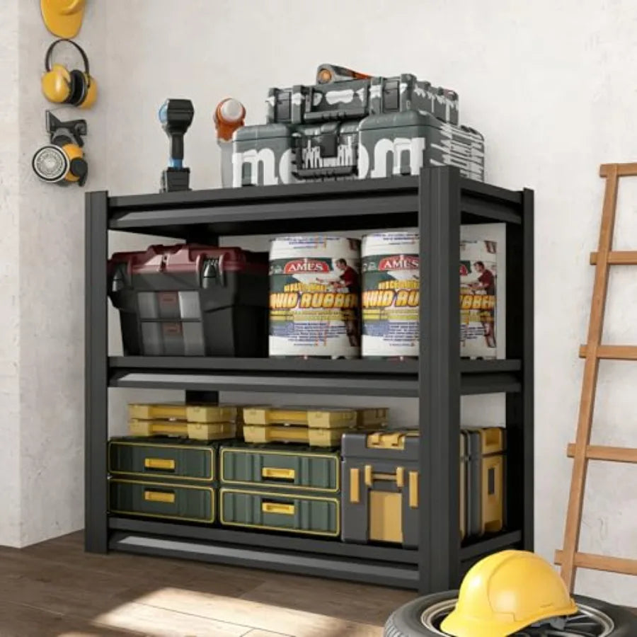 3-Tier Metal Aquarium Stand, 34" W Black, Heavy-Duty Storage Shelves for Fish Tanks and Accessories, Matte Finish