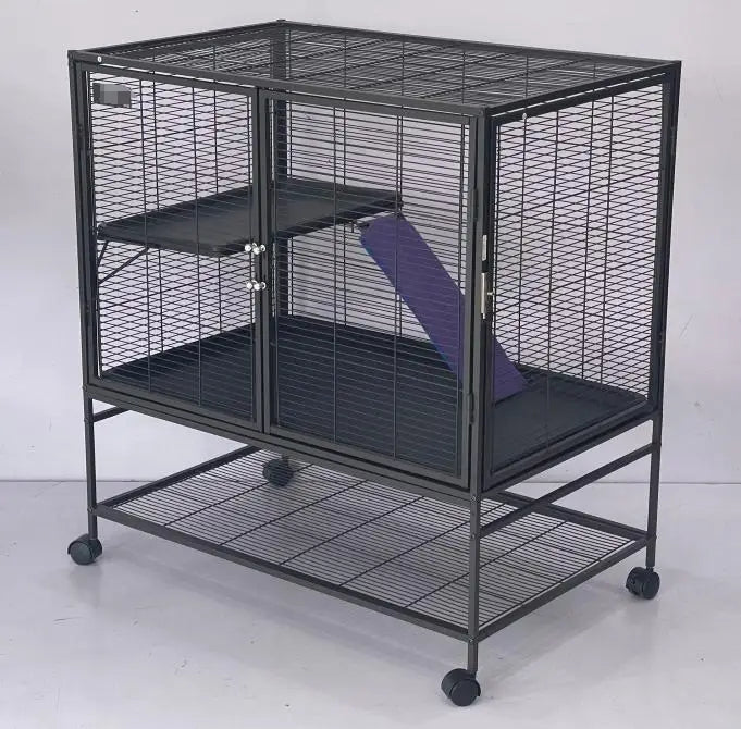 Garvee 64-Inch Rolling Metal Ferret Cage Large 4/3/1 Tier Critter Nation Cage Small Animal Cage for Pet Rat Hamster Guinea Chinchilla For Patio Backyard Cats