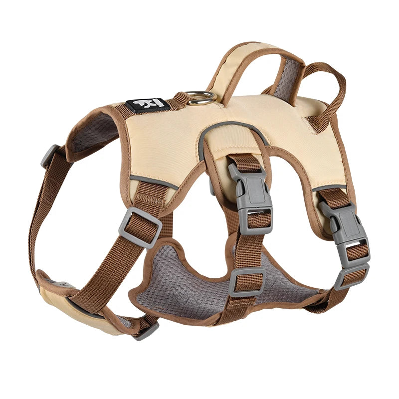 No-tension dog harness for outdoor walking, breathable, reflective, adjustable small dog harness, French bulldog pet supplies