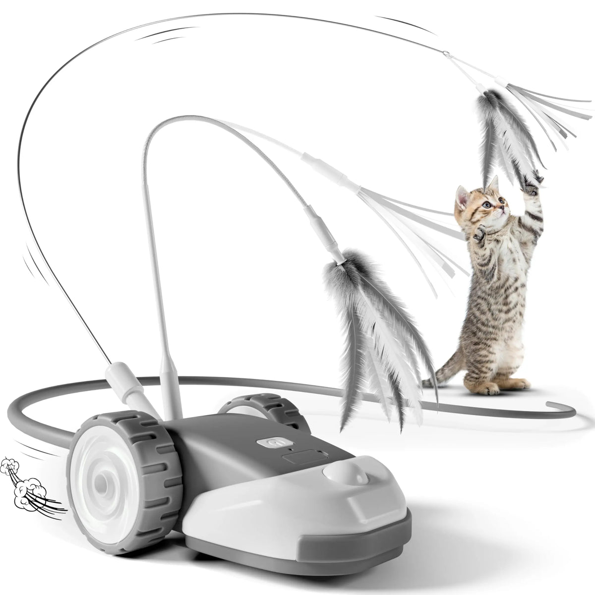 Smart Cat Toy 2 Modes Automatic Moving Touch Wake-up Toy Car for Cats Dogs Interactive Playing Kitten Training Pet Supplies