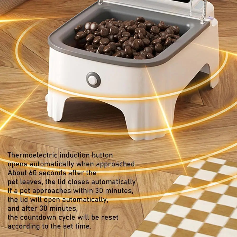 1pcs Smart Pet Feeder Automatic Cat Feeder Dog Slow Food Machine Timed Automatic Lid Opening Cat Food Dispenser Cat Dog Bowl