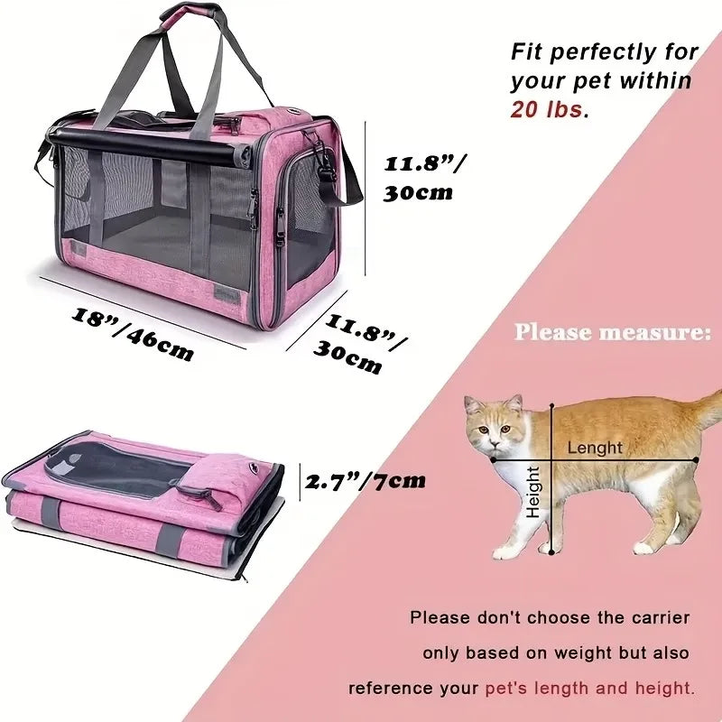 New Pet Carrier for Large and Medium Cats Soft-Sided Pet Carrier for Big Medium Cats and Puppy Dog Carriers Cat Carriers