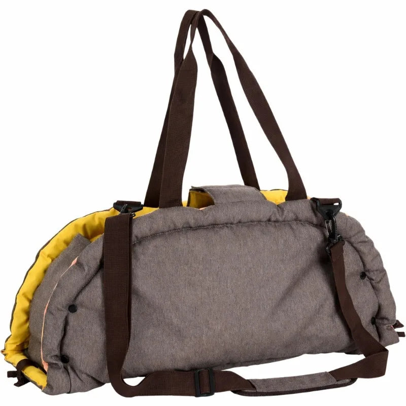 2‑in‑1 Portable Pet Travel Bag, Foldable Breathable Cat Dog Carrier Handbag, Car Small Pet Bed Mat for Outdoor Travel