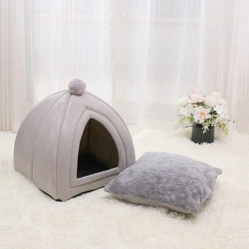 Cat Nest Autumn And Winter Warm Yurt Semi-closed Cute Cat Villa Dog Nest Can Be Opened And Washed Pet Nest