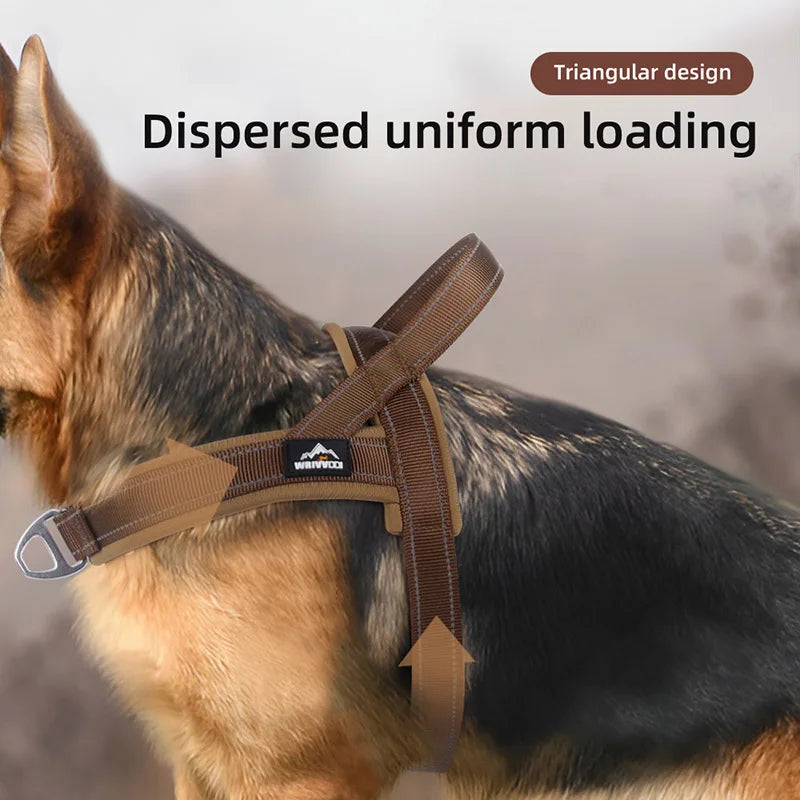 Escape-Proof Tactical Dog Harness with Soft Padded Durable Adjustable No Pull Easy Walking Training Large Dogs Vest Arnés Perro