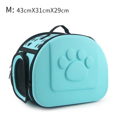 Foldable Portable Pet Carriers Bag EVA Multihole Breathable Dog Cat Carrier Bags Outdoor Travel Pets Cats Handbag Safety Zippers