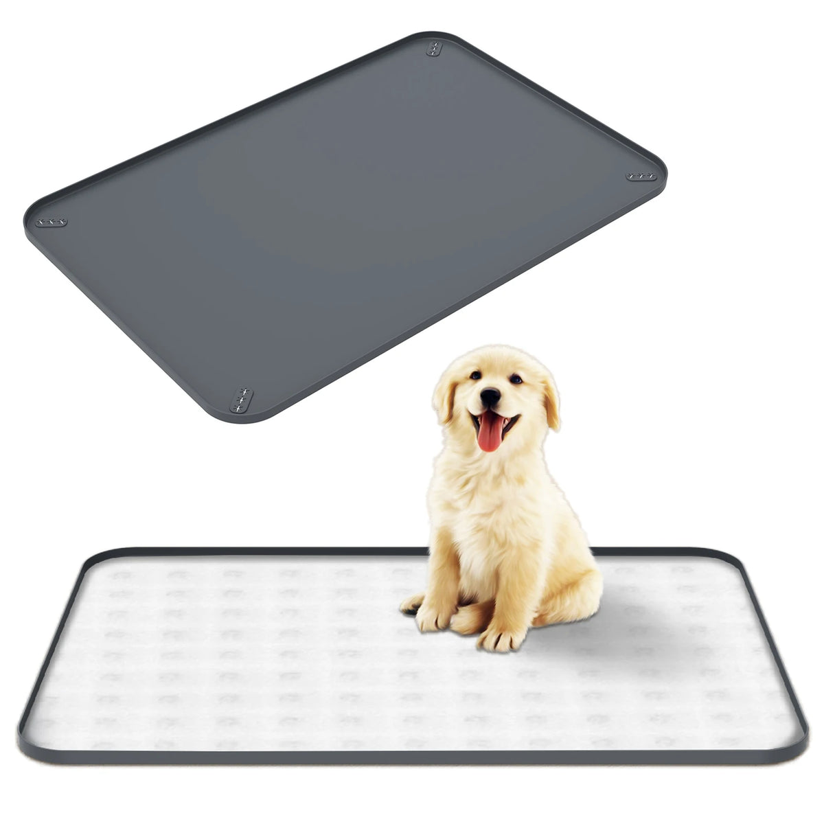 Dog Toilet Silicone Pee Pad Holder Foldable Leak Proof Foldable Puppy Potty Training Pad for Floor Protection Pet Supplies