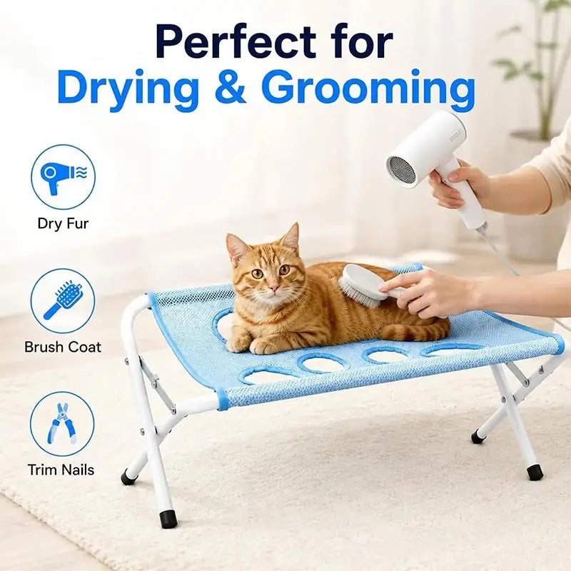 Adjustable Dog Grooming Hammock Foldable Pet Paw Bathing Wash Hammock Pet Bathing Nail Clipping Drying Mesh Support Rack for Pet