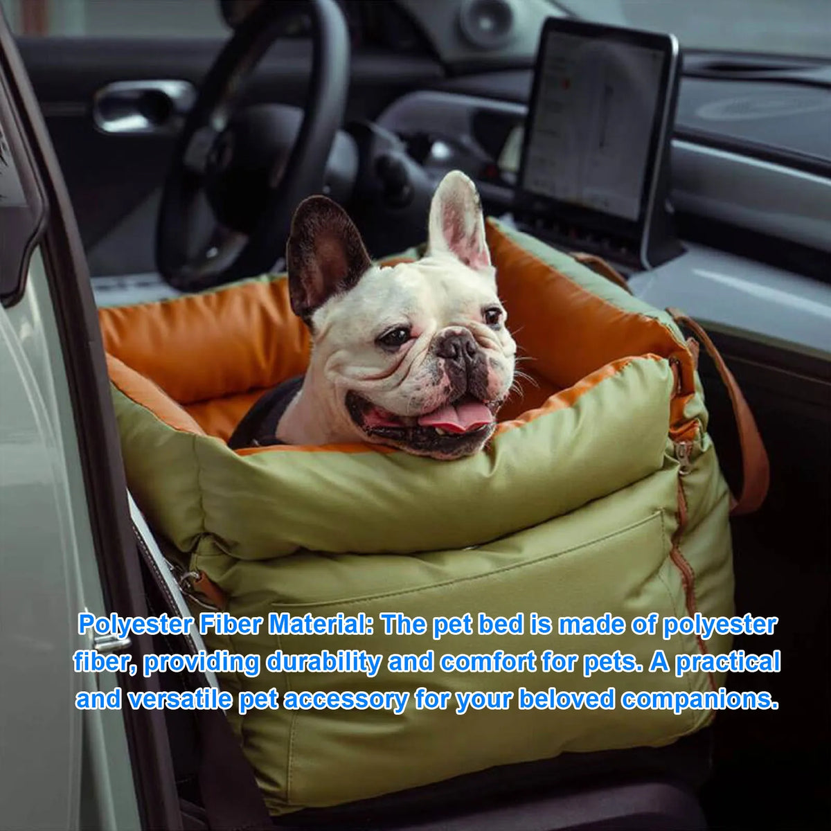 Puppy Car Seat Pet Travel Bed Portable Travel Outdoor Detachable Washable Pet Car Seat with Harness for Dogs Cats