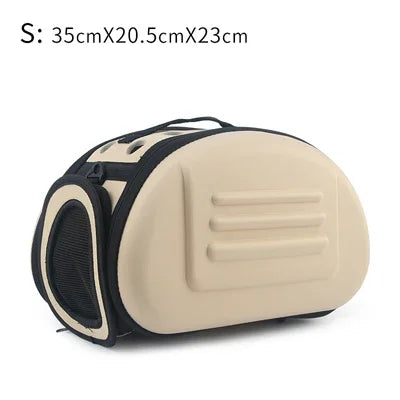 Foldable Portable Pet Carriers Bag EVA Multihole Breathable Dog Cat Carrier Bags Outdoor Travel Pets Cats Handbag Safety Zippers