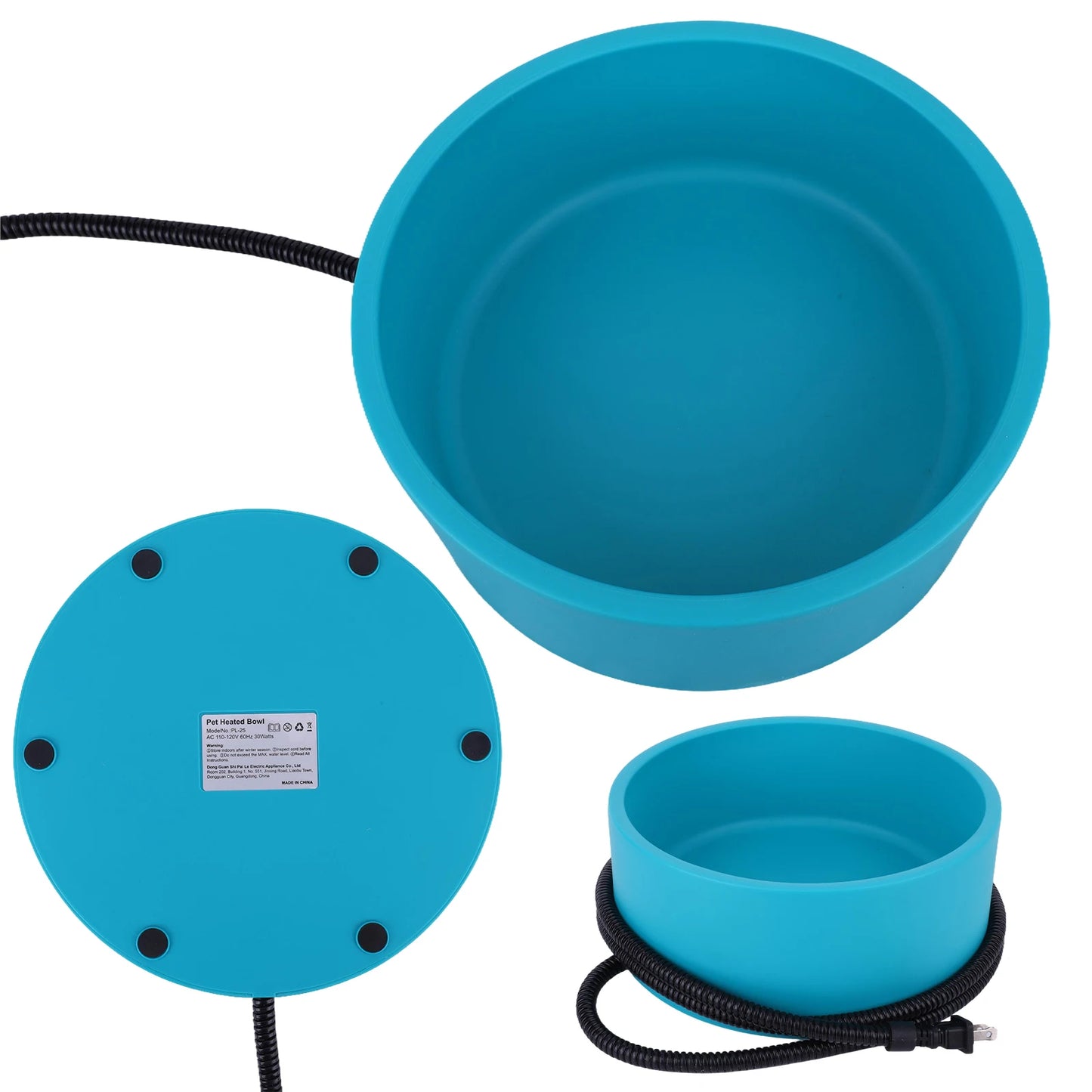 Heated Water Bowl 3.2 L/108 Oz Outdoor Thermal Pet Bowl Outdoor Heated Dog Dish Provides Drinkable Water in Winter for Dog & Cat