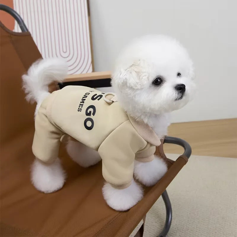 Winter Warm Pet Dog Coat Thicken Soft Dog Hoodies Jumpsuit For Small Medium Dogs Autumn Comfortable Puppy Clothes Pet Supplies
