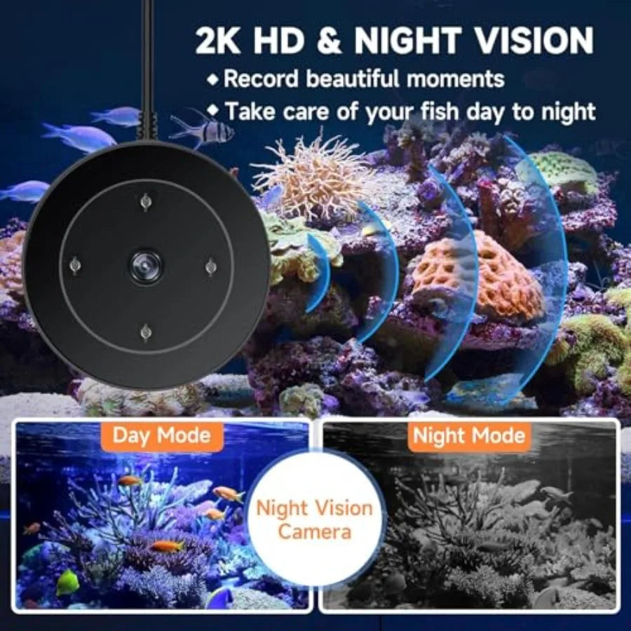 WiFi Automatic Fish Feeder for Aquarium, Smart App Control Auto Fish Food Dispenser with Camera and Timer, Vacation Feeder with