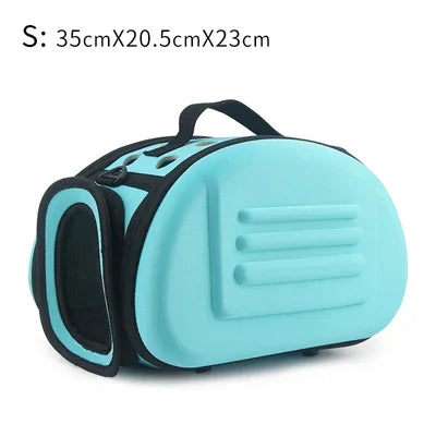 Foldable Portable Pet Carriers Bag EVA Multihole Breathable Dog Cat Carrier Bags Outdoor Travel Pets Cats Handbag Safety Zippers