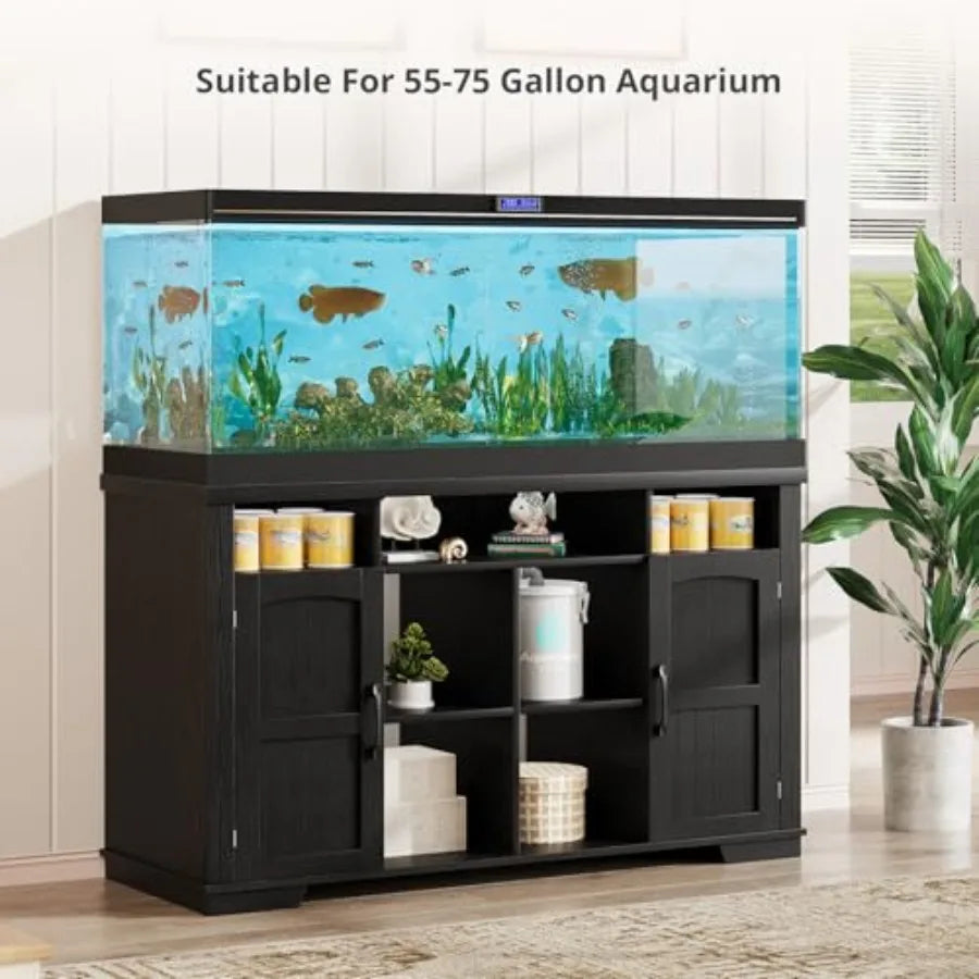 55-75 Gallon Fish Tank Stand, Heavy Duty Aquarium Stand with Power Outlet, 1000LBS Wood Fish Tank Cabinet with Storage Suitable