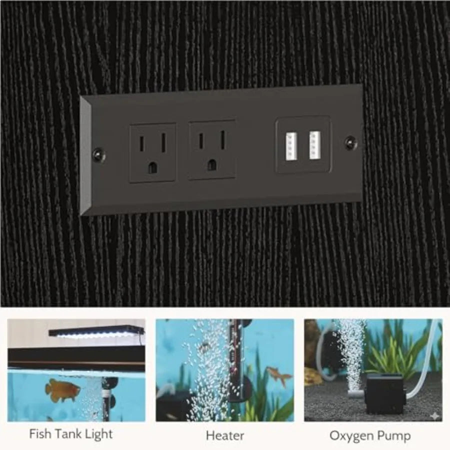 55-75 Gallon Fish Tank Stand, Heavy Duty Aquarium Stand with Power Outlet, 1000LBS Wood Fish Tank Cabinet with Storage Suitable