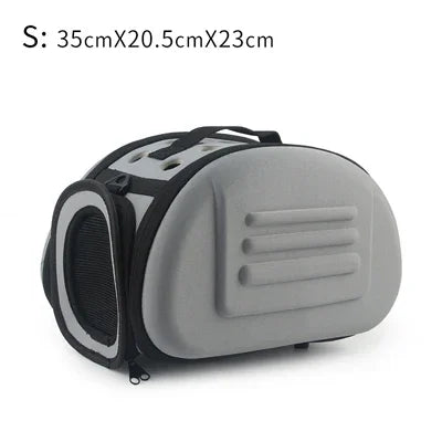 Foldable Portable Pet Carriers Bag EVA Multihole Breathable Dog Cat Carrier Bags Outdoor Travel Pets Cats Handbag Safety Zippers