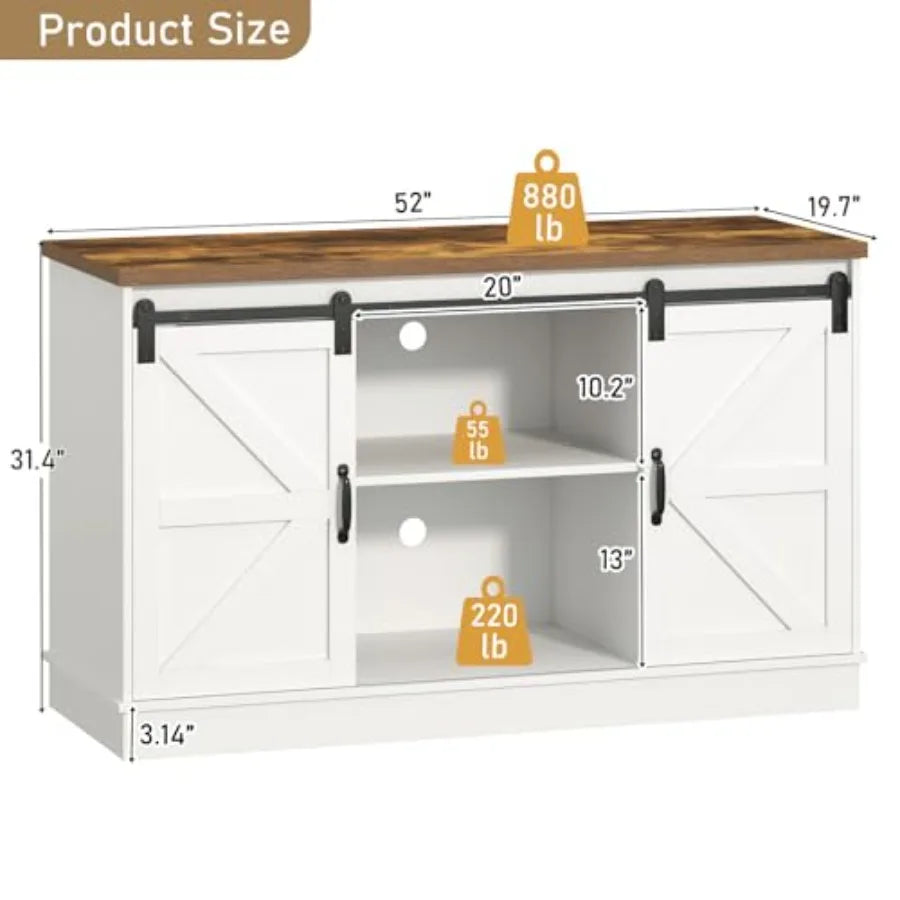 Farmhouse Fish Tank Stand with Power Outlet, Aquarium Stand w/CabinetandSliding Barn Door, Heavy Duty Reptile Tank Stand for Fi