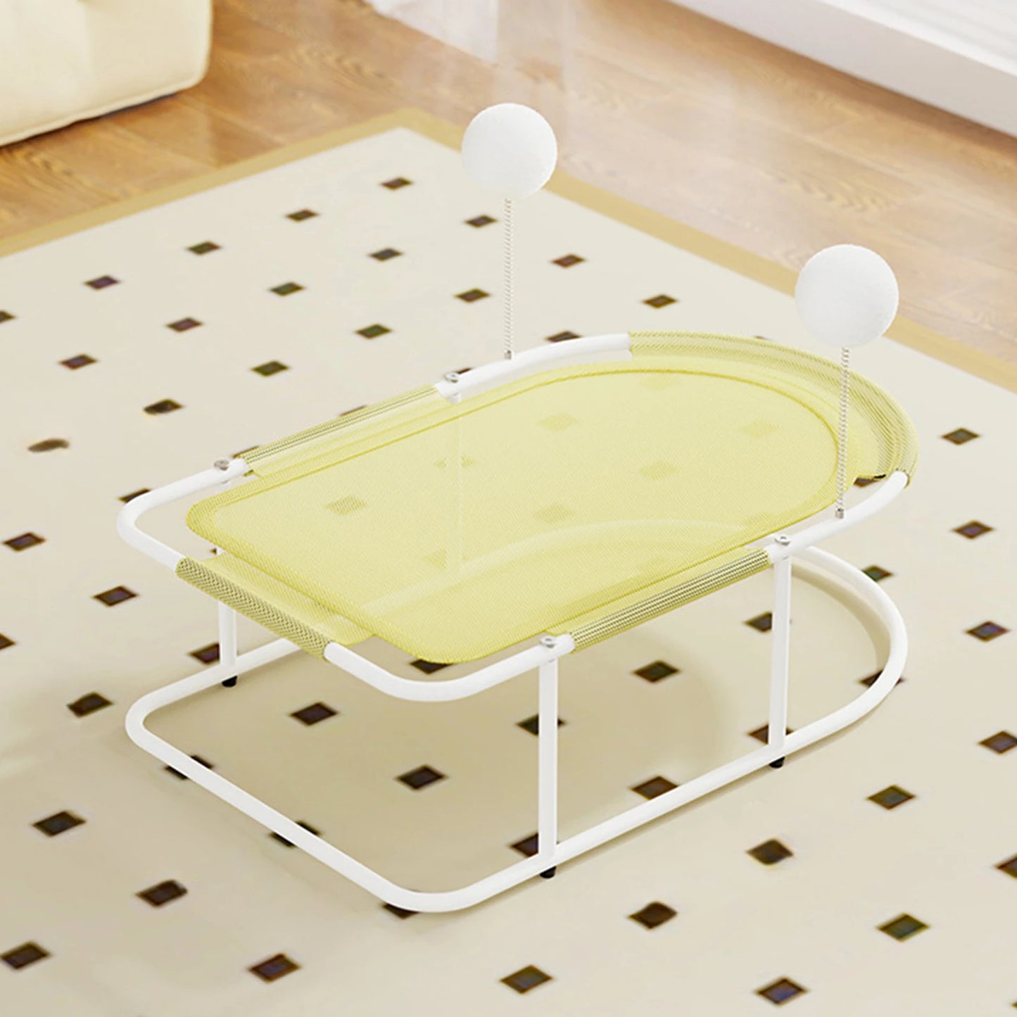 Free-Standing Elevated Cat Bed with Removable Washable Mesh Fits Up To 10kg Metal Frame Hammock for Kittens/Small Dog