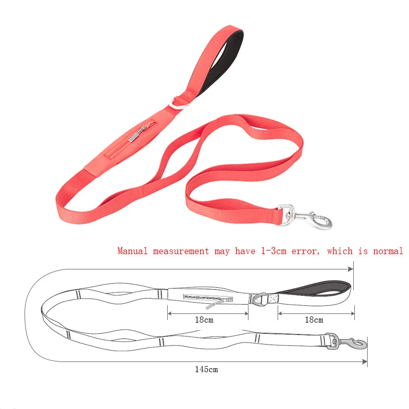 SMALL COMBINATION Lightweight Dog Leash for Small, Medium, Large Double Handle Dog Leash Puppy Pocket Designer Running Pet Leash