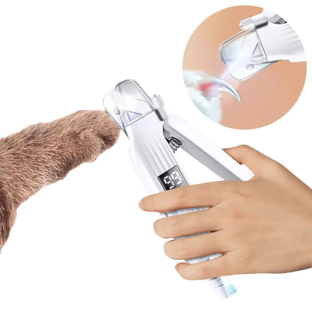 2 in 1 Electric Dog Nail Grinder and Clipper Rechargeable Pet Toenail Clippers with LED Lights for Small Medium Large Dogs/Cats